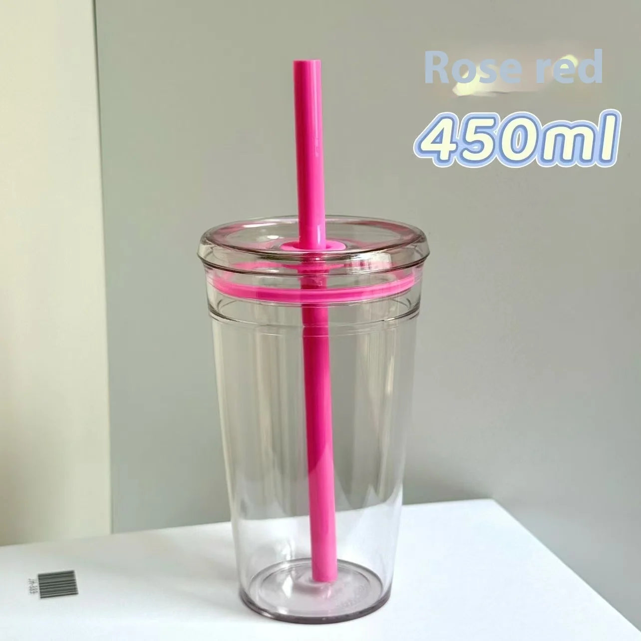 Star Korean Style 450ML Summer High-value Milk Straw Plastic Cup Transparent Multi-color detail view