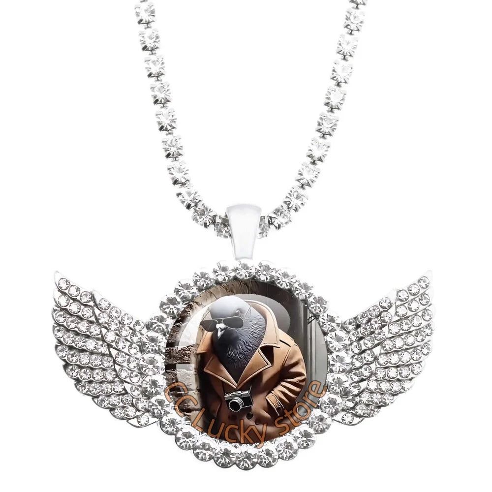 25mm Angel Wing Necklace | Italian Brainrot Pendant Funny Animal Jewelry Gift alternate view