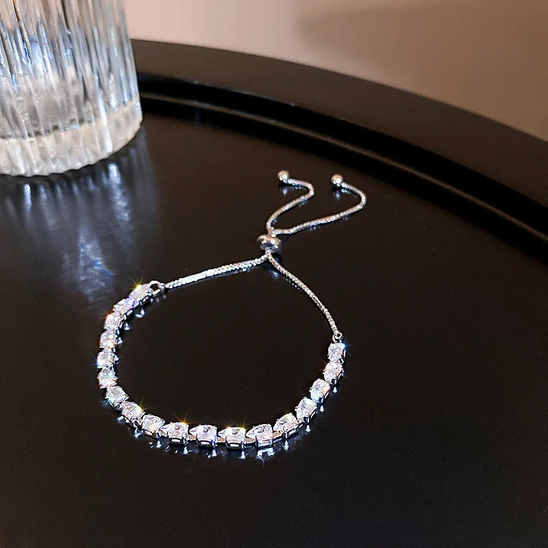 Wave Geometry Adjustable Bracelet Bangle Luxury Fashion Rhinestone Crystal Bracelets alternate view