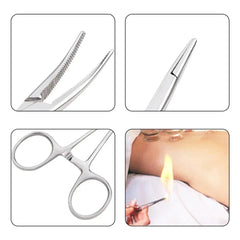Stainless Steel Locking Forceps | Multi-Purpose Hemostatic Clamp for Fishing and Craft close-up view