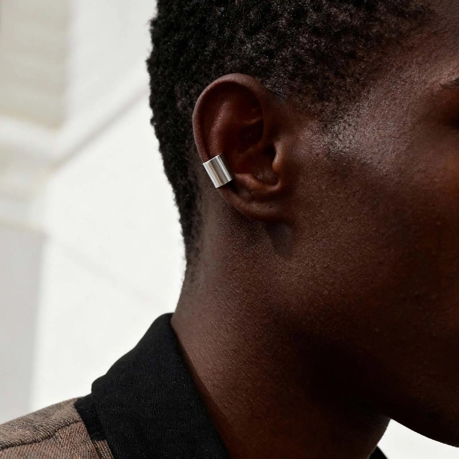 Trendy Simple Long Tube U-shaped Stainless Steel Ear Bone Clip For Men, Geometric Non alternate view