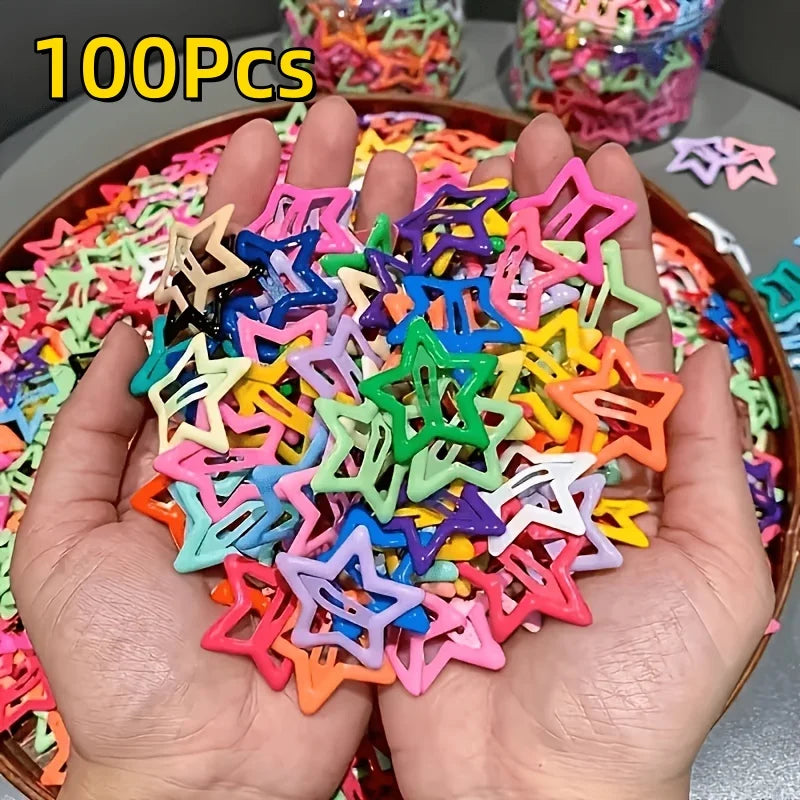20/50Pcs Star-Shaped Alloy Hair Clips Elegant Retro Style Lightweight Hollow-Out Desi alternate view
