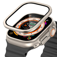 Metal Aluminum Alloy Case for Apple Watch Ultra 3 49mm Screen Scratch-proof Protective Cover Frame+HD Tempered Glass Film Shell