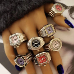 Retro Roman Vintage Punk Finger Watch Ring