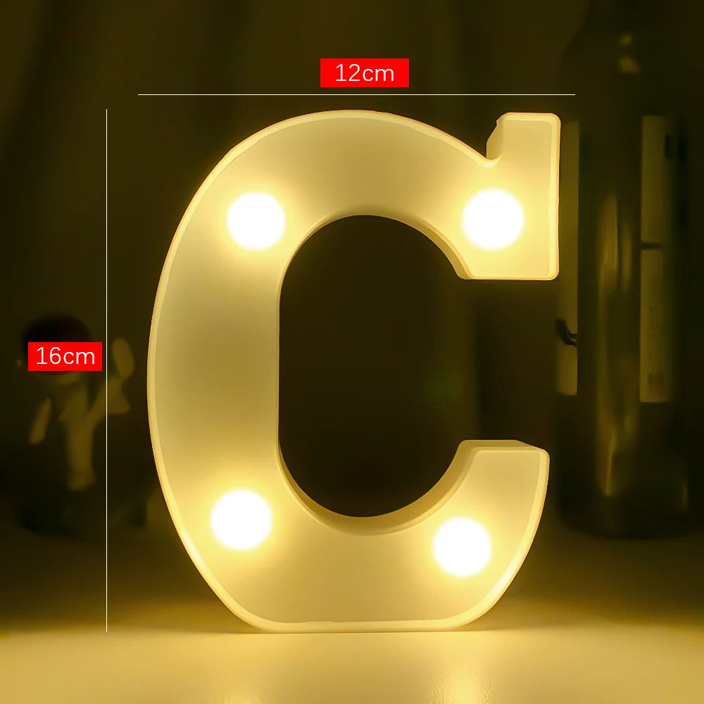 Creative Luminous Letter Night Light | Battery-Powered LED Decor for Parties additional angle