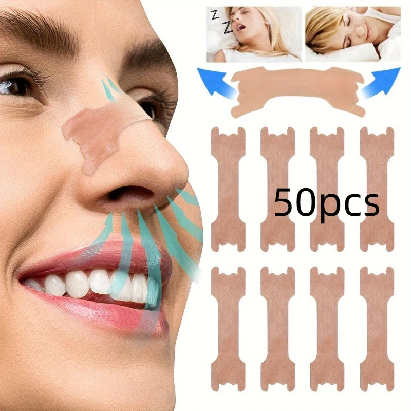 50pcs Anti Snoring Strips for Adults | Hypoallergenic Nasal Strips for Quiet Sleep alternate view