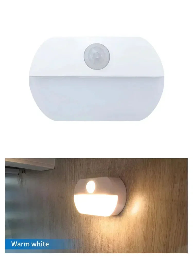 Motion Activated LED Night Light | Stick-on Battery Operated Sensor Lamp for Hallway, St detail view