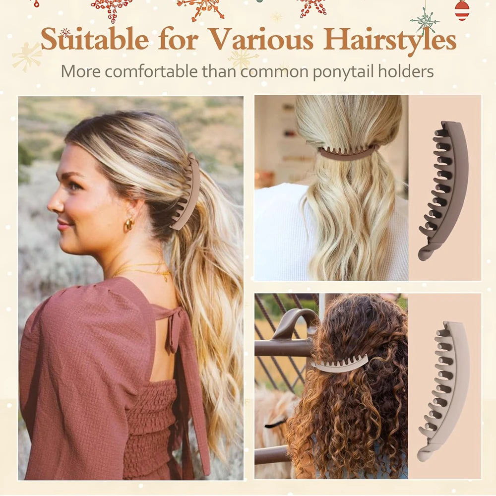Tortoiseshell Banana Hair Clip Fish Shaped Hairpin Strong Grip Non-Slip Hair Claws Hairgrips Twist Clamp Ponytail Barrettes