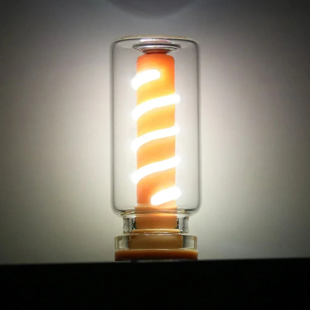 5V USB LED Spiral Filament Touch Dimming Bulb | Retro Night Light Atmosphere Lamp close-up view