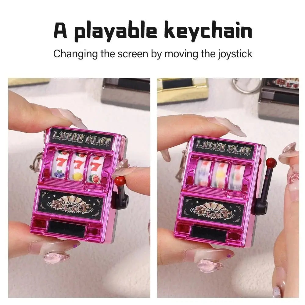 Mini Slot Machine Keychain Stainless Steel additional angle