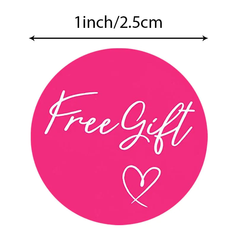 1 Inch Pink Thank You Sticker Labels | Small Business Package Seals alternate view
