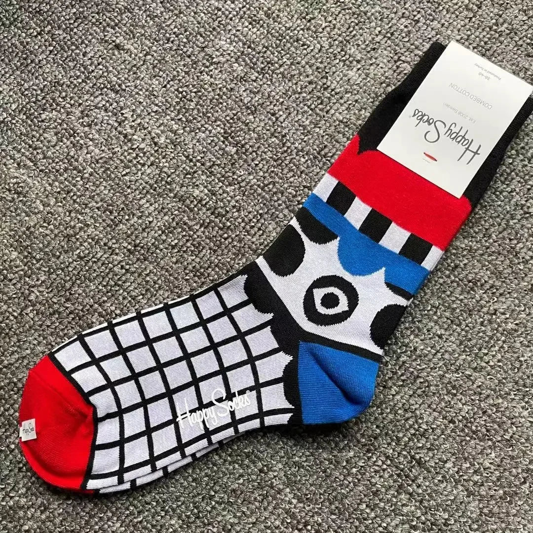 Multicoloured Socks Women Men Sports Socks Funky Dress Socks Casual Cotton lifestyle view