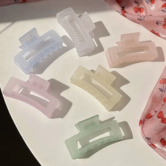 New Women Elegant Transparent Frosted Rectangle Hair Claws Lady Sweet Hair Decorate Toot detail view