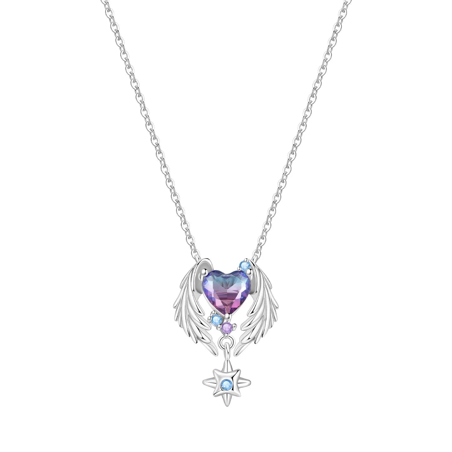 Romantic Pink Crown Heart Pendant Necklace Genuine 925 Sterling Silver Elegant Fine Jewelry for Women Wedding Holiday Presents