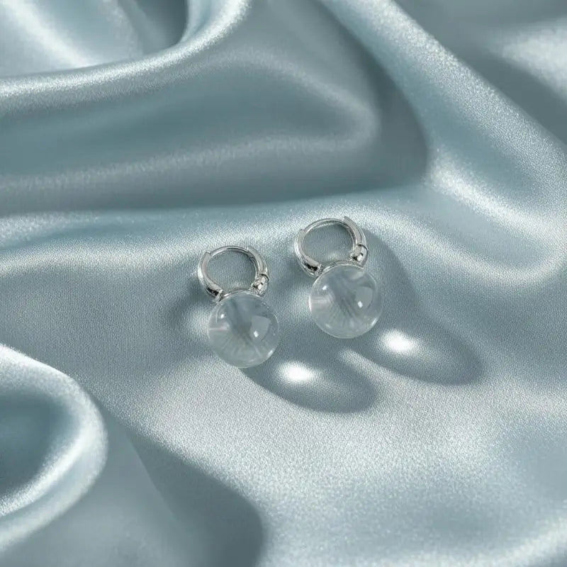 2026 Transparent Round Ball Pendant Earring Hooks Korean Fashion Jewelry For Girls Wo alternate view