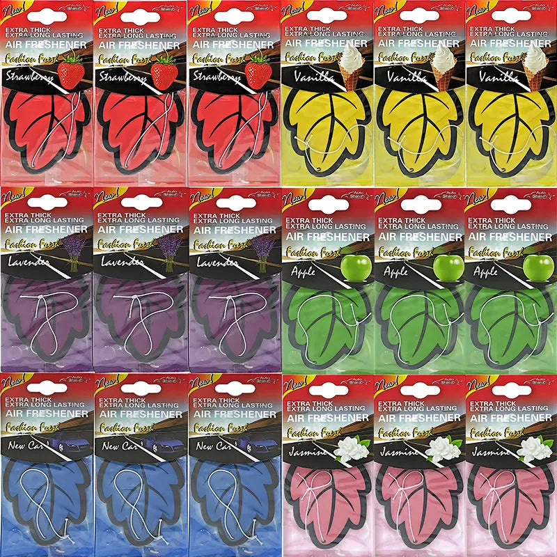Leaf Shape Hanging Car Air Freshener Tea Paper Scented Tablets