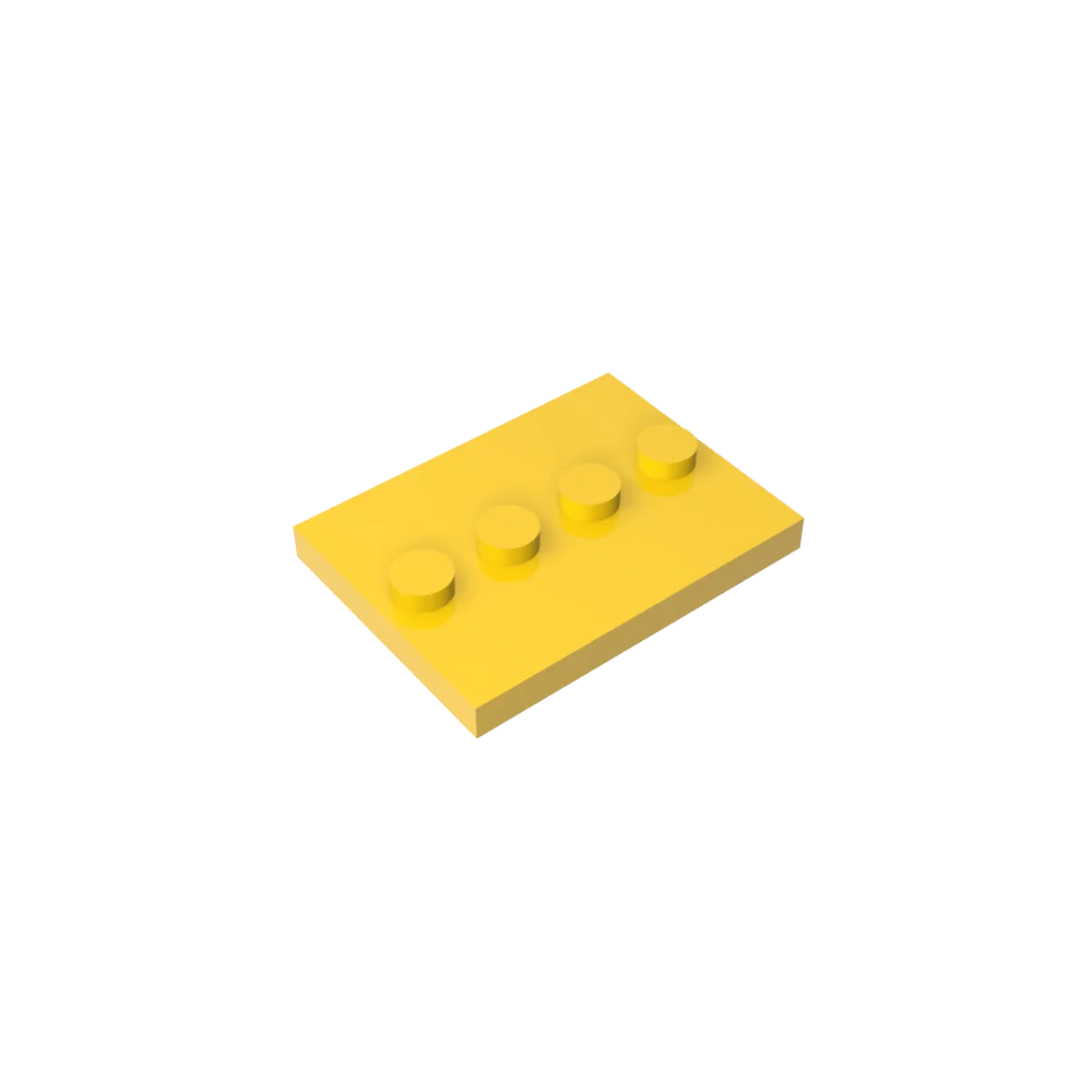 Gobricks GDS-980 Tile, Modified 3 x 4 with 4 Studs in Center | Compatible Building Blo close-up view
