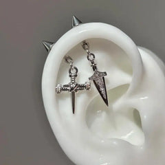 New Fashion Shiny Zircon Cross Ear Stud Women Ear Bone Nail Body Piercing Jewelry detail view