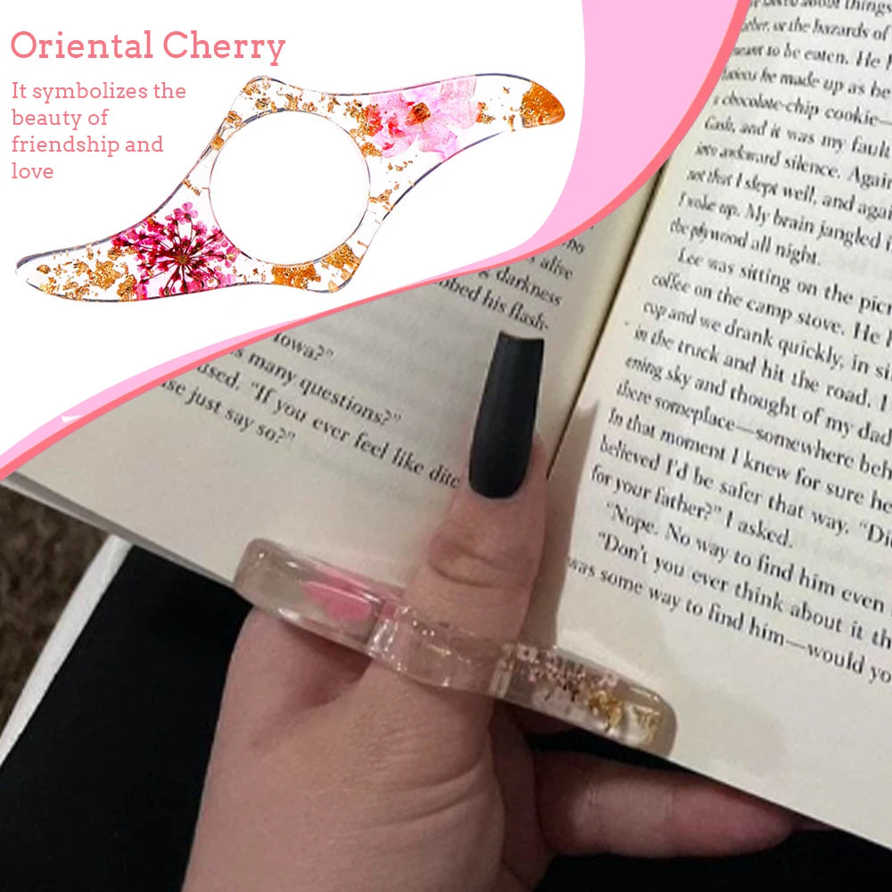 Exquisite Dried Flowers Thumb Book Support Book Page Holder Reading Aid Convenient Bookm detail view
