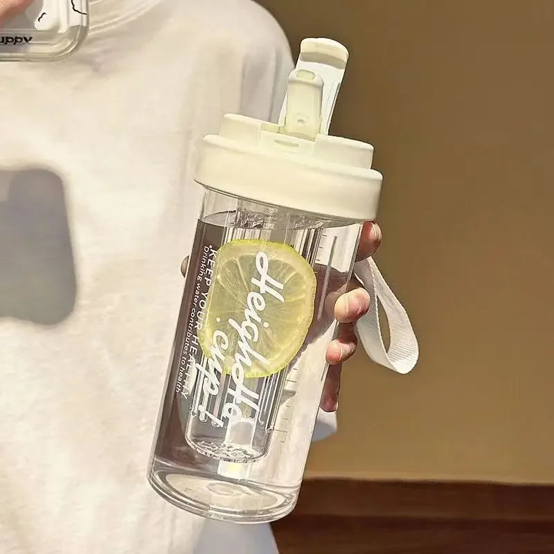 Large Capacity Stylish Plastic Water Cup Portable Student Water Bottle Women's Favori alternate view