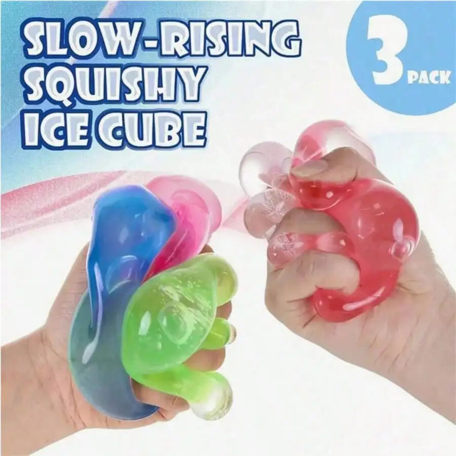 Ice Cube Stress Squeeze Toy | Sensory Fidget Toy for Relaxation and Focus close-up view