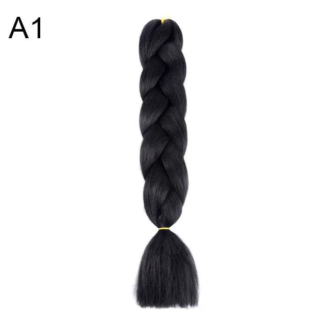 24Inch Synthetic Yaki Braids Hair Ombre Braiding Hair Jumbo Braid DIY Green Hair Extensi detail view