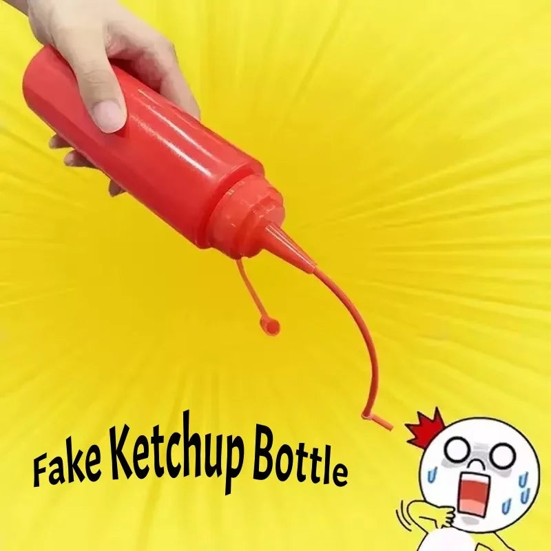 Funny Prank Ketchup Bottles Practical Jokes Tomato Sauce Prank Adult Kids Cool Toys Fr close-up view