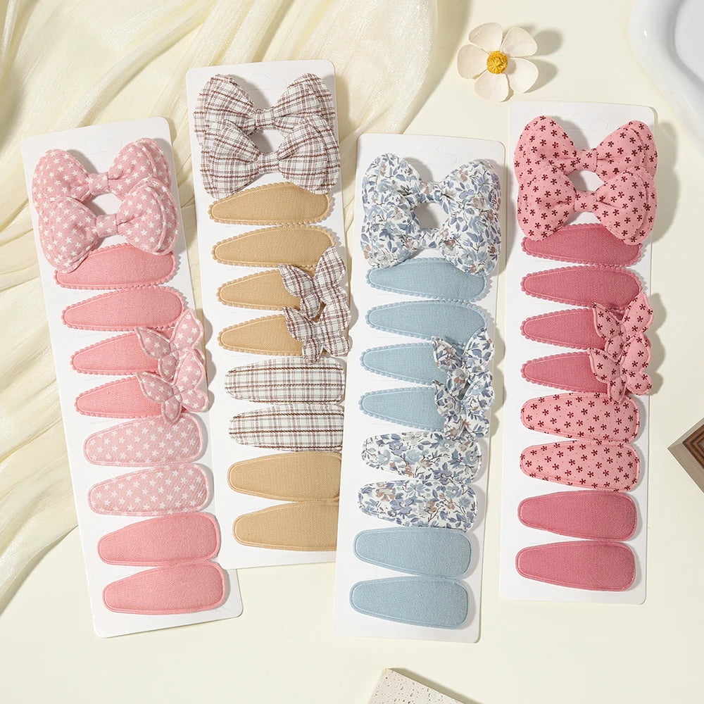 10PCS/Set New Fabric BB Hair Clip  Girls' Teenagers' Children's Side Bangs Clip Girls' Party Daily Decoration Hair Accessories