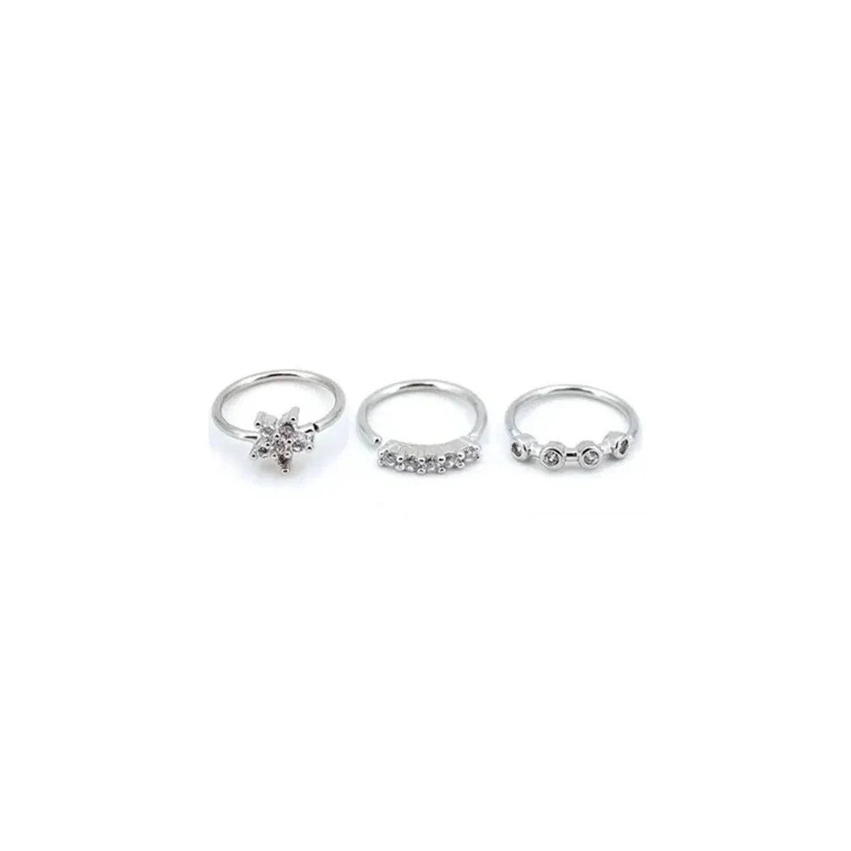 EVISPOL 3Pcs Fashion Zirconia Nose Rings for Women Adjustable Flower Hoop Rings Tra additional angle