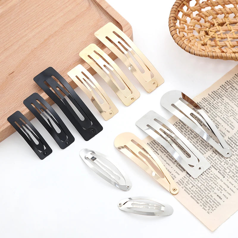 10/20/30pcs/set Women Silver Gold Black Waterdrop Shape Basic Alloy Hair Clips BB Hai lifestyle view
