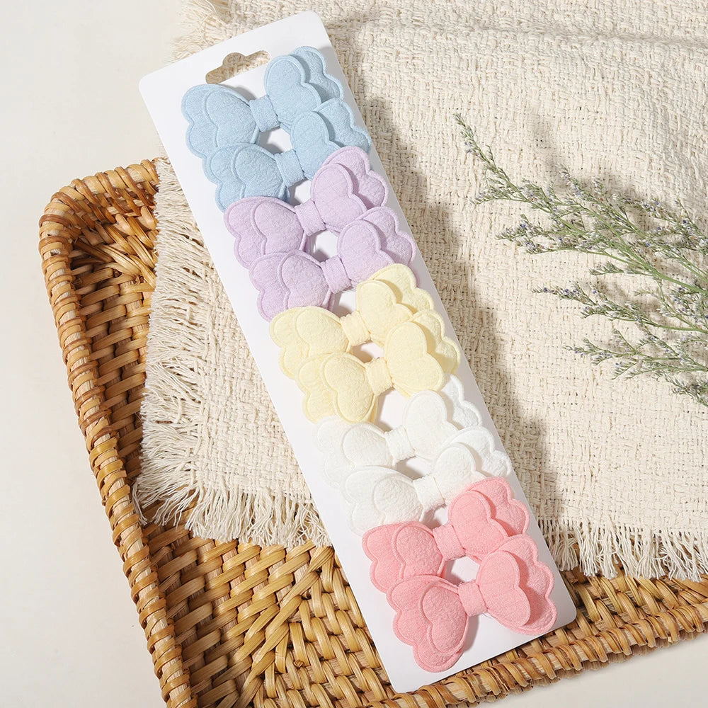 10PCS/Set New Fabric BB Hair Clip Children's Girls' Teenagers' Side Bangs Clip Girls' Party Daily Decoration Hair Accessories