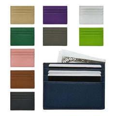 Large Capacity Multi-slot Bank Credit Card Gift Card Case ID Bag for Men Women Candy Color PU Leathe