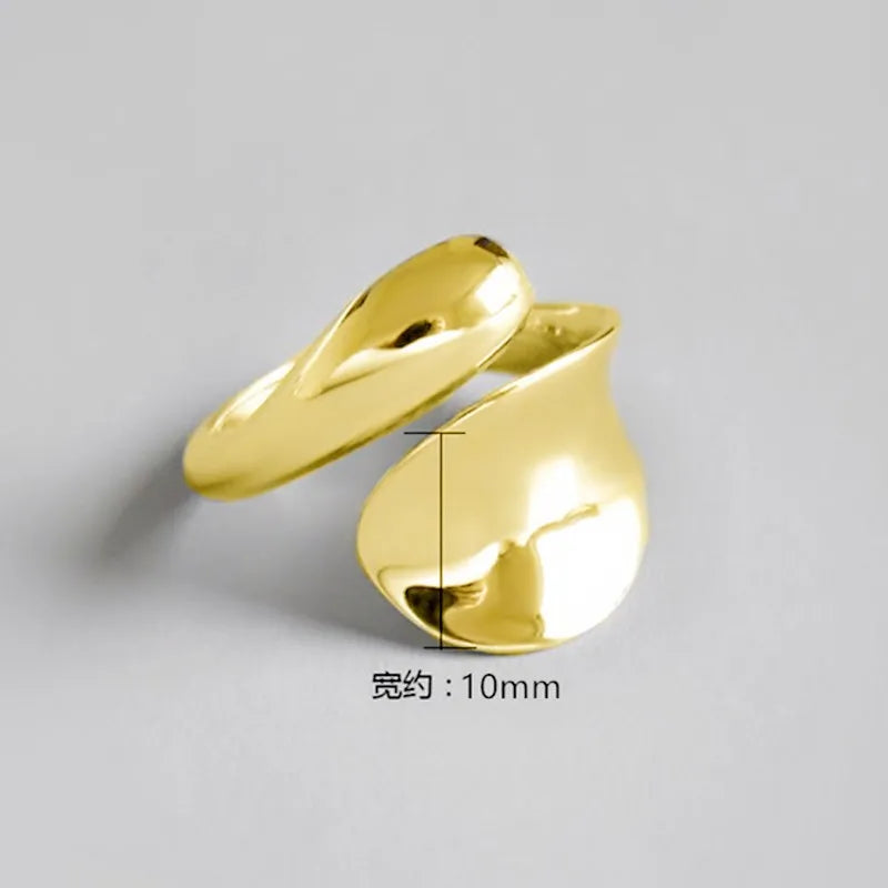 925 Sterling Silver Geometry Adjustable Rings For Women Engagement Luxury Beautiful J alternate view