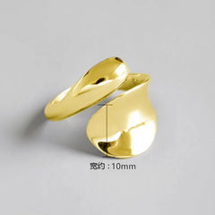 925 Sterling Silver Geometry Adjustable Rings For Women Engagement Luxury Beautiful J alternate view