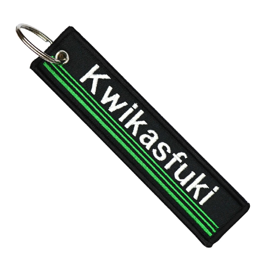 Motorcycle Keychain Double Sided Embroidery | Fashion Key Ring Gift lifestyle view