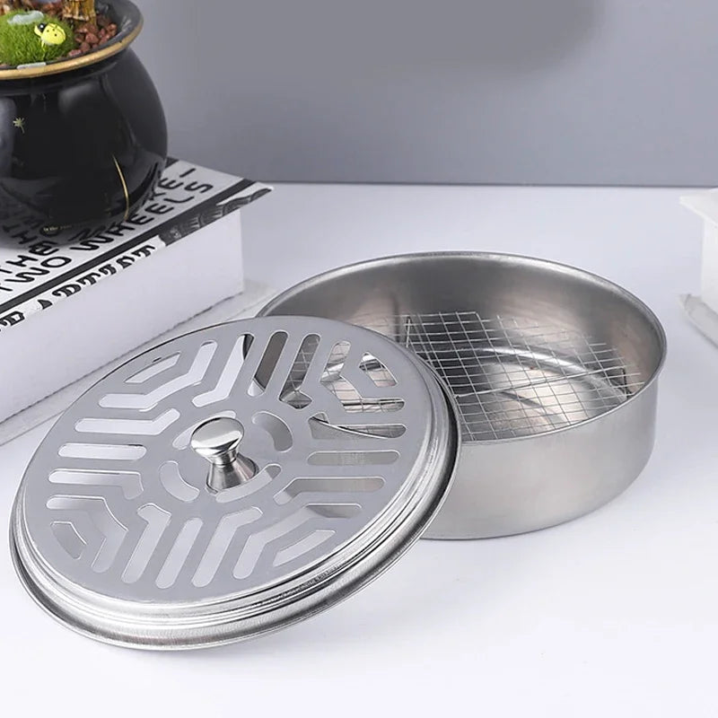 Mosquito Coil Tray Portable Holder Hotel Insect Repellent Rack With Cover Summer Anti alternate view