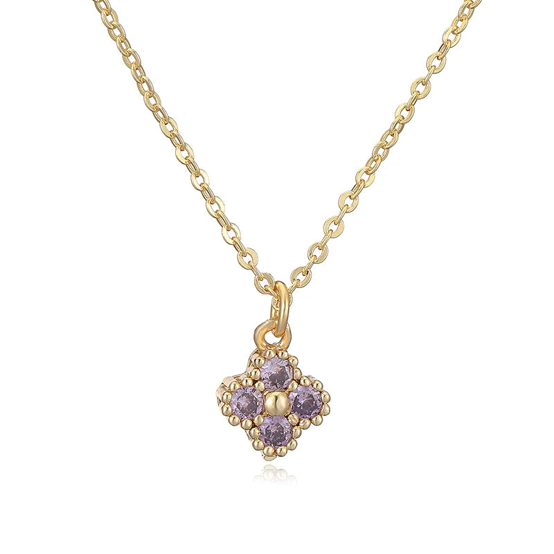 HECHENG, 18K Gold Plated Brass Cubic Zirconia Bijoux Exquisite Flower‑Shaped Women additional angle