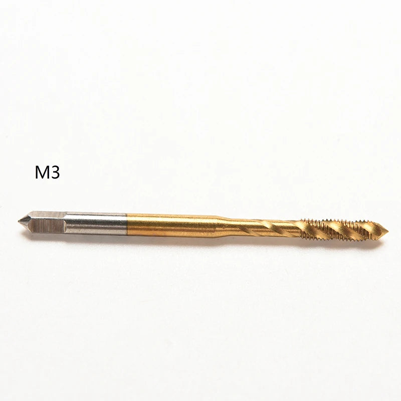 Titanium Coated HSS Spiral Fluted Machine Screw Tap Set | Metric Threading Tool alternate view