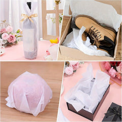 30-Piece White Tissue Paper Gift Wrap | Party & Valentine's Day Wrapping Sheets close-up view