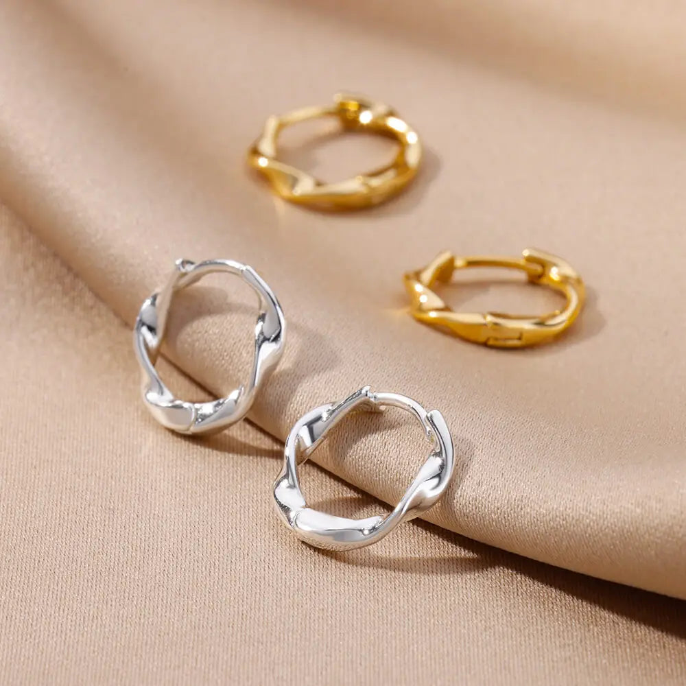 Round Stainless Steel Hoop Earrings for Women