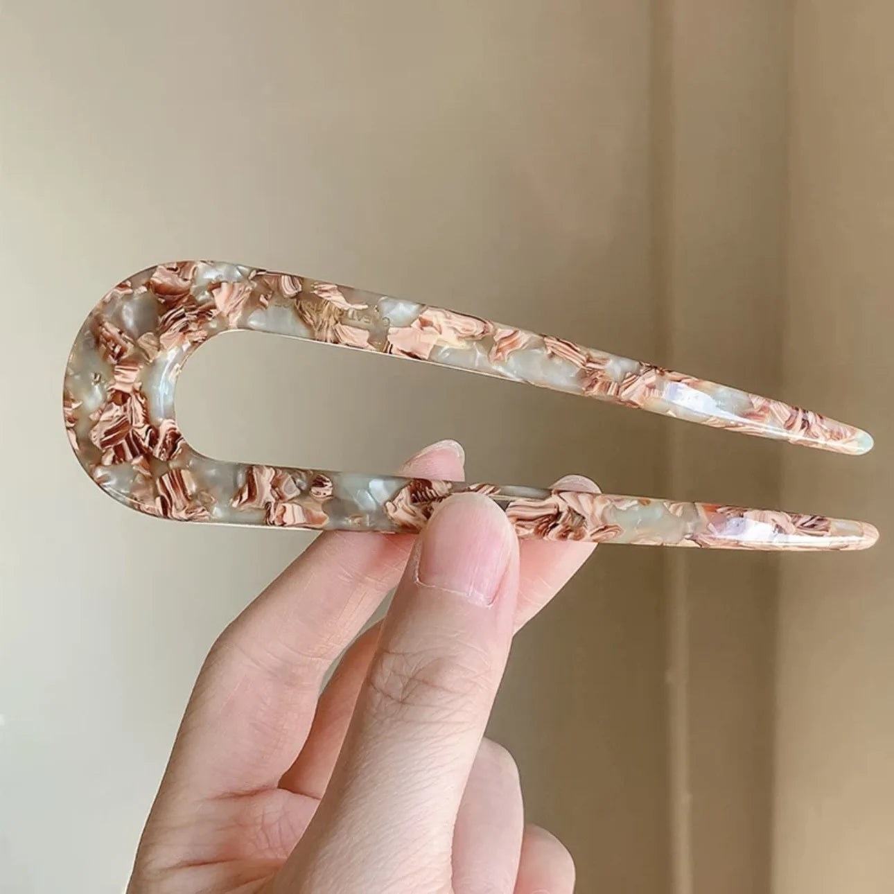 U-shaped Female Hairpin Mineral Patterned Meatballs Hairpin Vintage Chinese lifestyle view