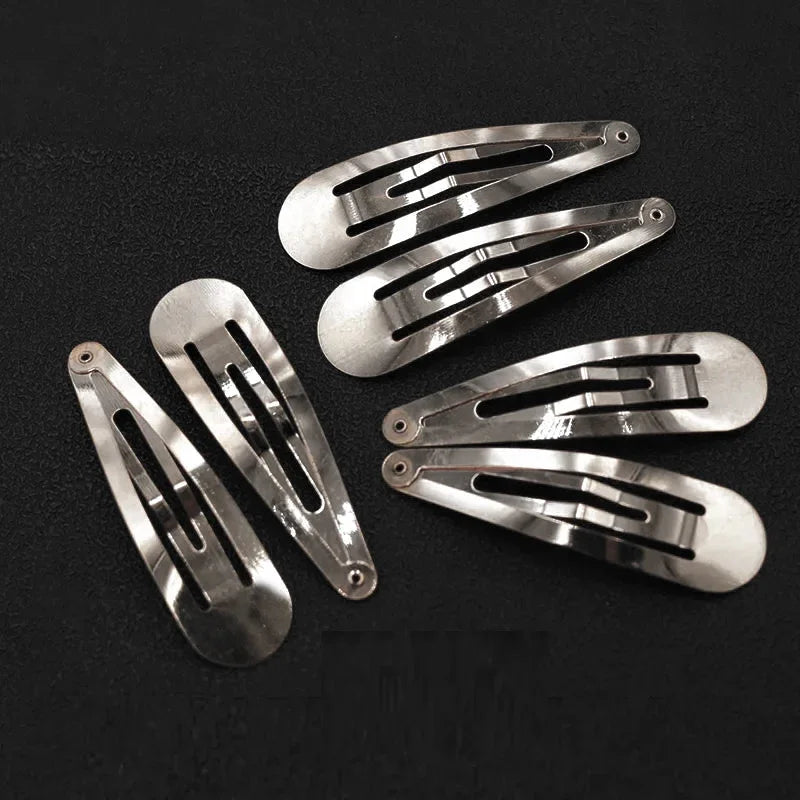 2/20pcs Silver Metal BB Hair Clips Girls Y2K Punk Drop Shaped Hairpins Hairclip Bar additional angle