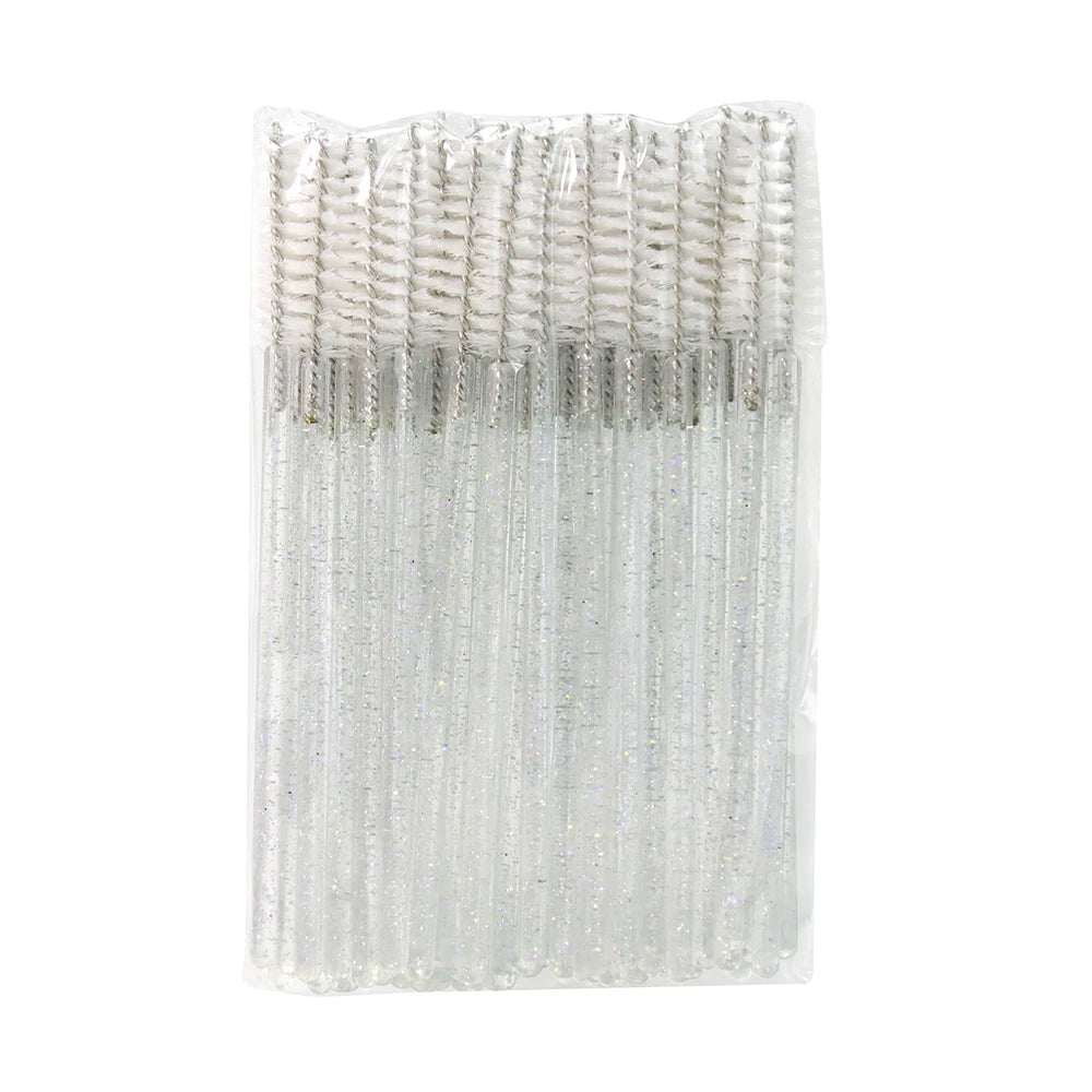 ANNAFRIS 50Pcs Eyelash Brush Soft Head Spiral Crystal Eyebrow Brush Lash Extension additional angle
