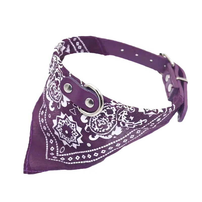 PU Cat Dog Collar with Scarf for Small Medium Dogs Chihuahua Corgi Puppy Adjustable C alternate view