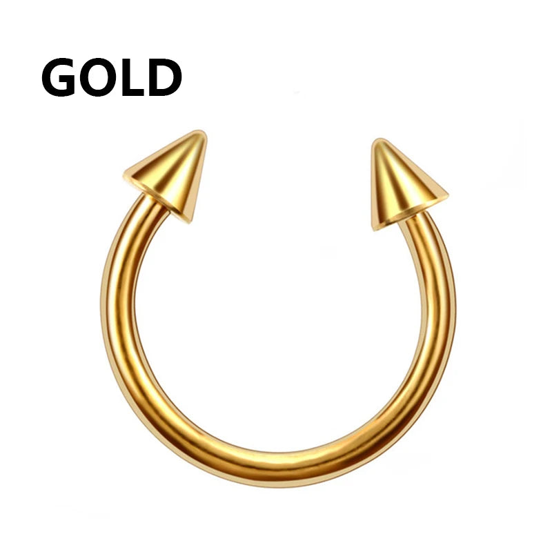 1PC Stainless Steel Helix Piercing Eyebrow Lip Labret Rings Stud Earring 6/8/10mm Tragus detail view