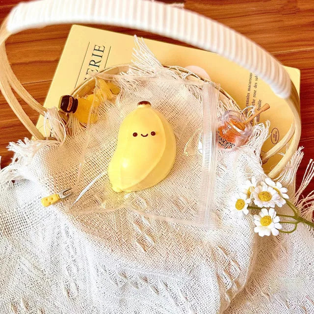 Cute Banana Squishy Toy | Kawaii Stress Relief Mystery Blind Box Gift close-up view
