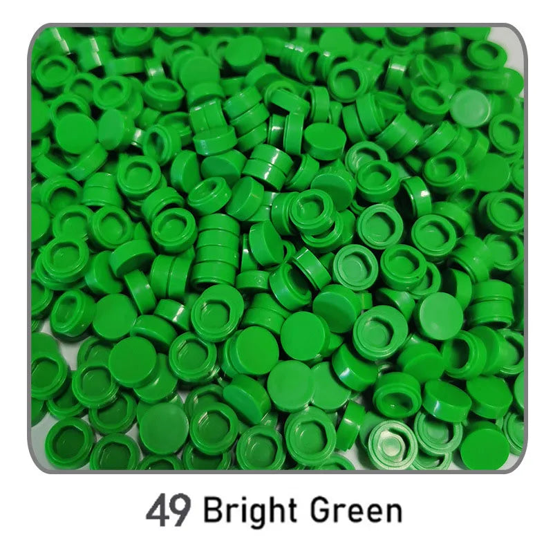 1000Pcs Tile 1x1 Round Building Blocks | 52 Color DIY Educational Creative Toy Set detail view