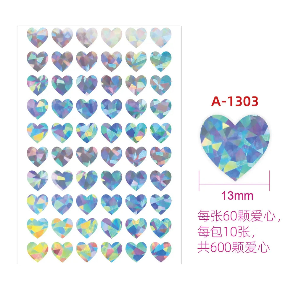 10sheet Glitter Heart Style Sticker for DIY Decor Scrapbook Journal 3MM Mini Heart St lifestyle view