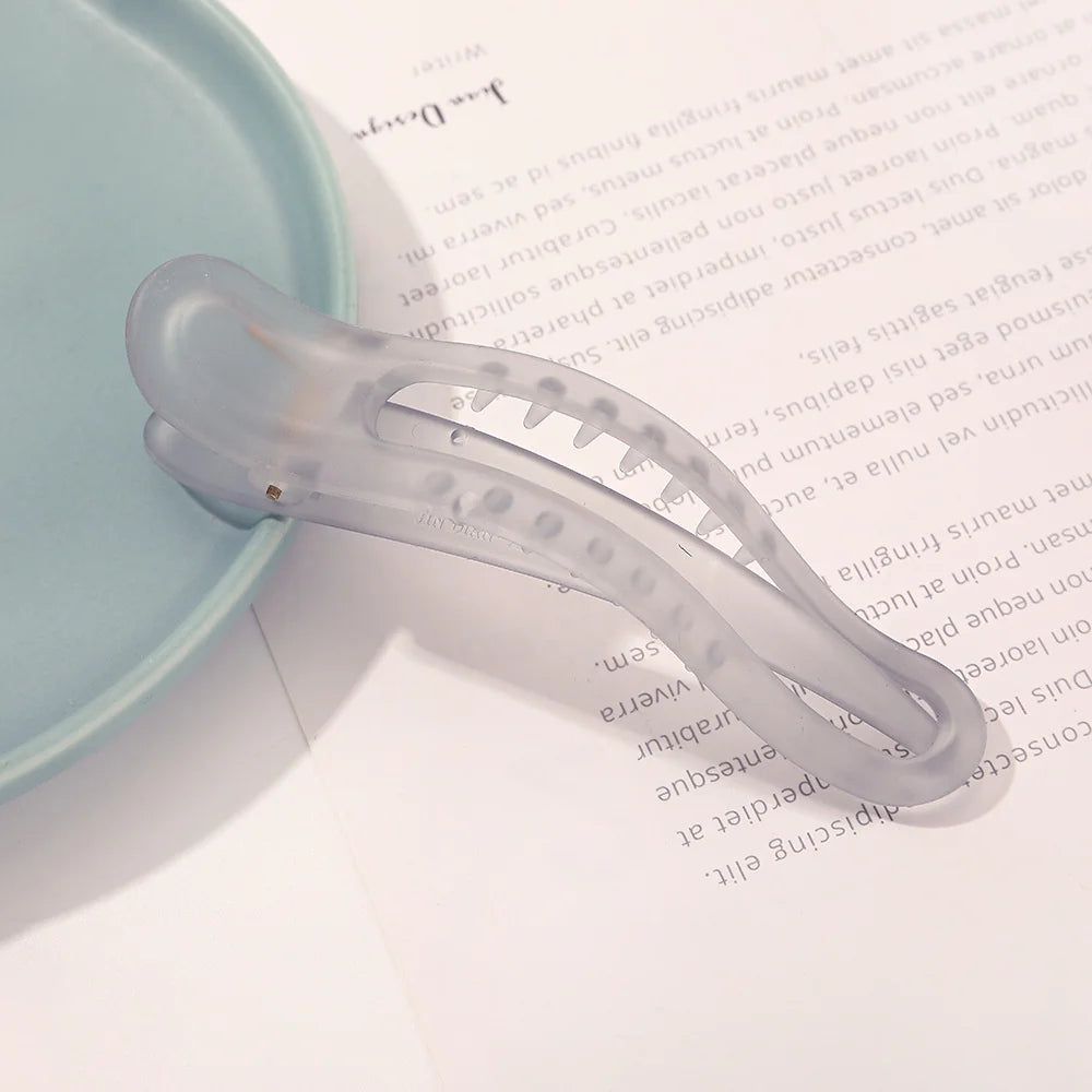 New Acrylic Matte Duckbill Hair Claws Barrettes Bow Solid Color Hair Clips Hair Accessor detail view