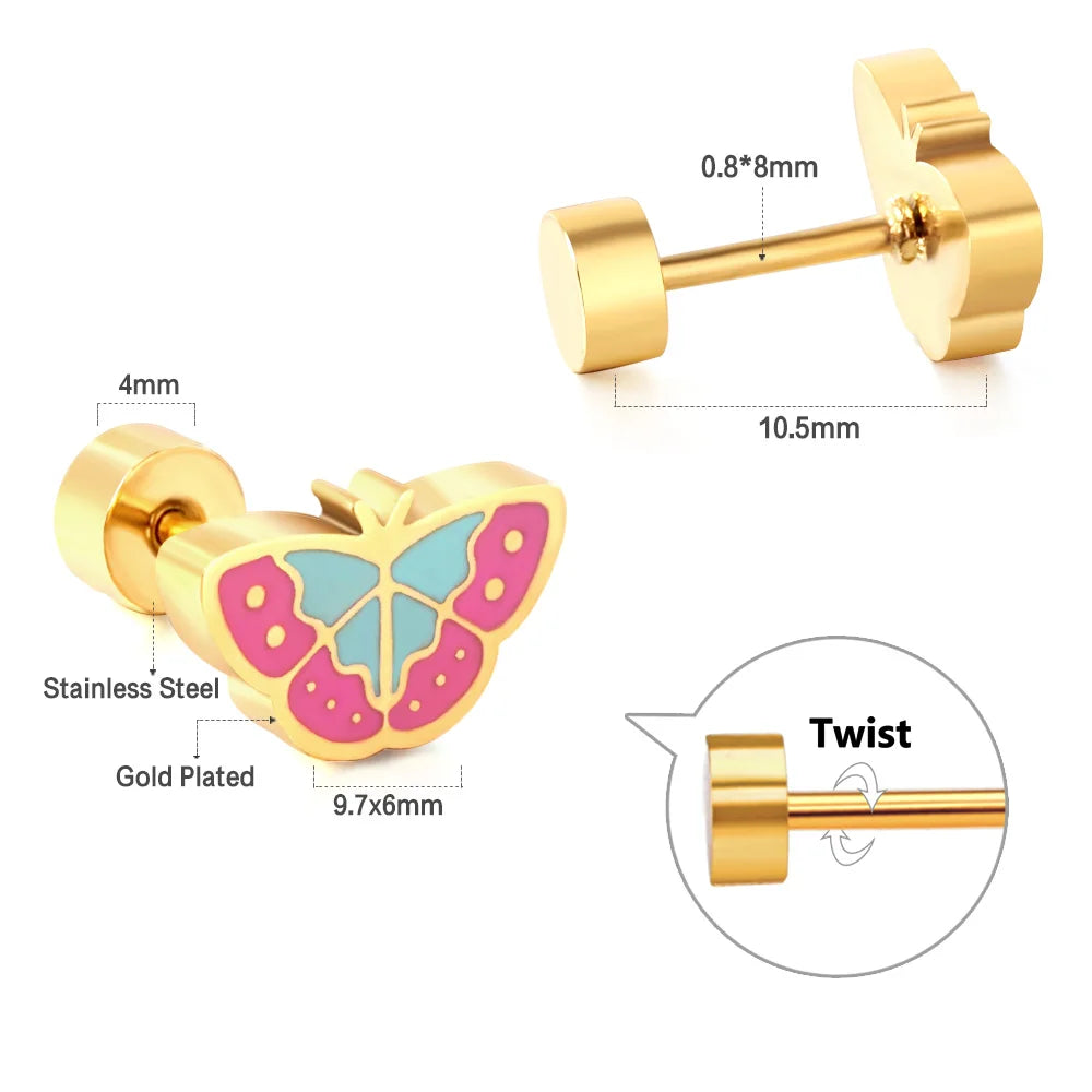 Cute Acrylic Animal Stud Earrings | Surgical Steel Hypoallergenic Earrings for Women a close-up view